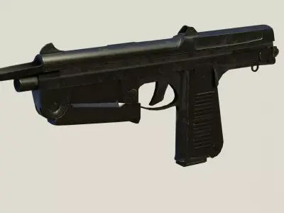 PM63 submachine gun Low-poly 3D model