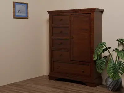 Antique Chifforobe Low-poly 3D model