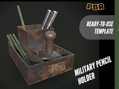 Military pencil holder 3D Low-poly Low-poly 3D model