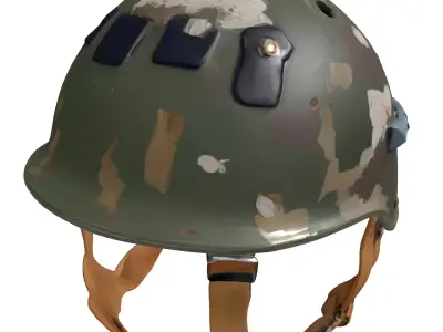 Military Combat Helmet Camouflage Low-poly 3D model