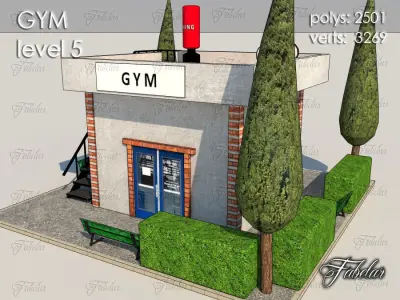 Gym Level Low-poly 3D model 4