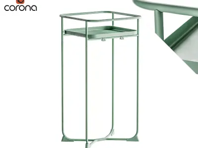 Small industrial metal pot table 3D model
