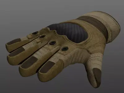 Tactical Military Gloves 2 Low-poly 3D model