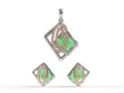 Diamond Pendant Set 25 3D print model