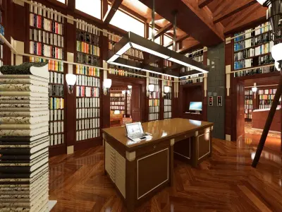  Old library European style library 3D model