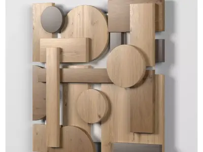 Wall shapes Decoration - Wood - 60cm - Collection - Part 8 - 3D model