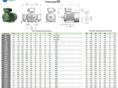 315L B3 Right 4-8 Pole IEC electric motor - 3D CAD model 3D model
