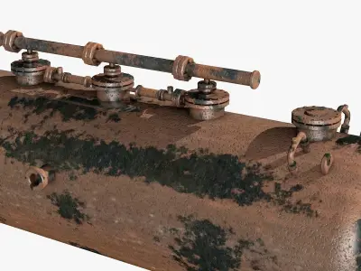 Metal Rusty Industrial Boiler 3D model