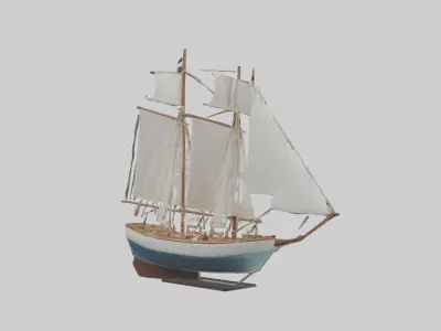Sailing Boat model Low-poly 3D model