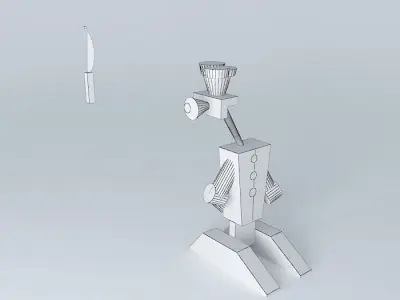 Chefbot man with knife Free 3D model
