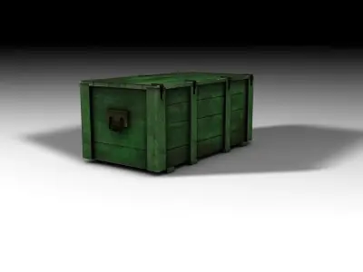 Wooden chest box 3D model