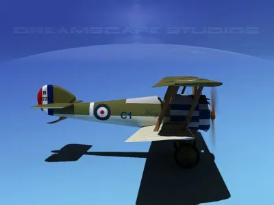Sopwith Camel 3D model by Dreamscape - Rigged