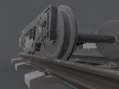 Train Bogie 18 Low-poly 3D model
