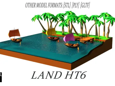 Land HT6 Low-poly 3D model