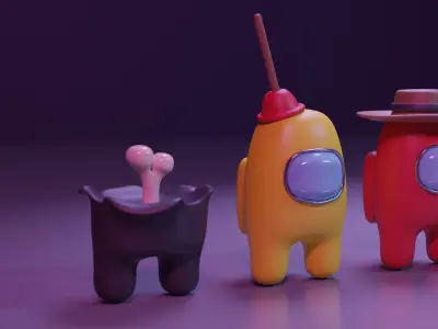 Among Us Character Pack - Basic Character - Hats and Mini Low-poly 3D model