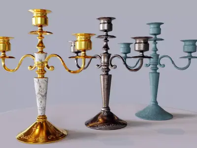 Candle holder Low-poly 3D model