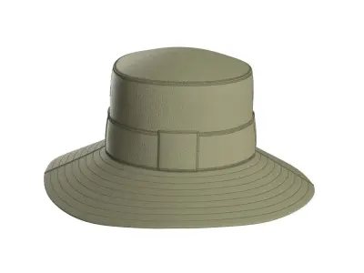 Olive Bucket Hat 3D model