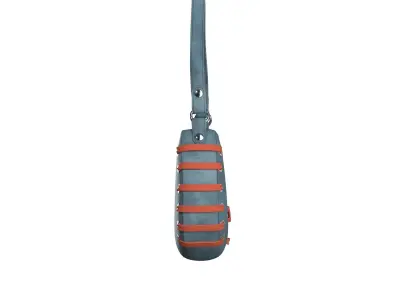 Blue Suede Baguette Bag 3D model