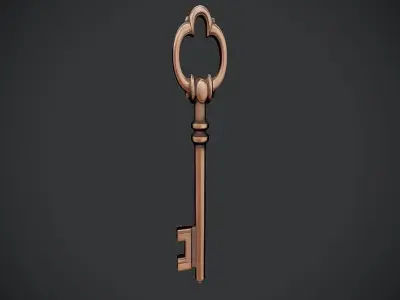 antique skeleton key 3D model