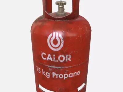 Gas cylinder Low-poly 3D model 2