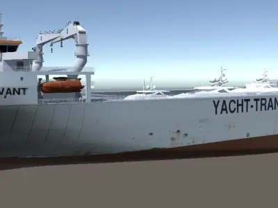 Yacht Servant DYT vessel  3D low-poly model Low-poly 3D model