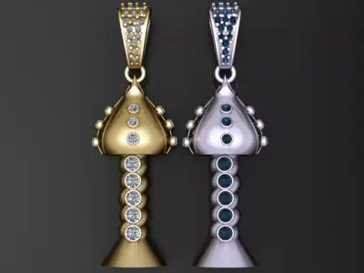 Celestial Twin Drop Pendant 3D print model