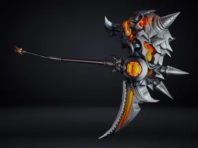 Futuristic Scythe Low-poly 3D model get