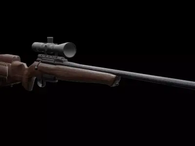 SNIPER RIFLE Low-poly 3D model 2