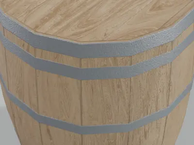 Light Toasted Lowpoly Bourbon Barrel Low-poly 3D model