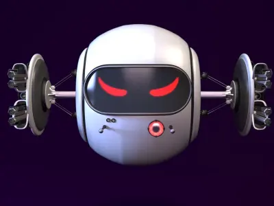 Flying drone Low-poly 3D model
