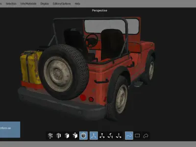 Jeep 3d Model on computer screen Free 3D model