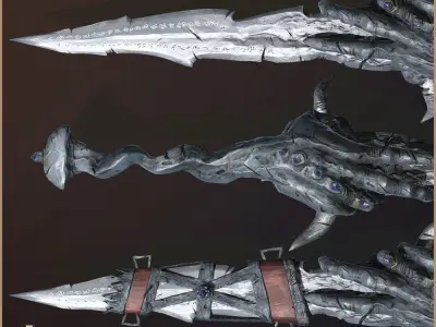 Legendary Damned Sword Low-poly 3D model