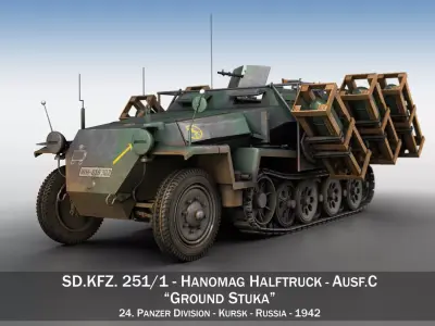 SDKFZ 251 1 - Ausf C - Ground Stuka - 24PD 3D model