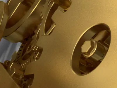 Clock mechanism and gears 3D model