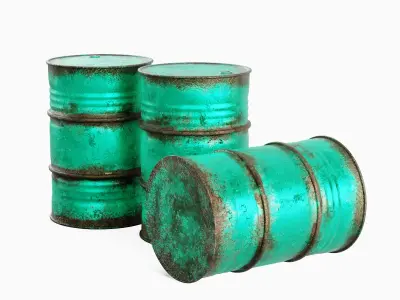 Used Steel Barrel 02 3D model