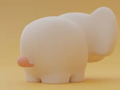 Cute Elephant Low-poly 3D model Low-poly 3D model