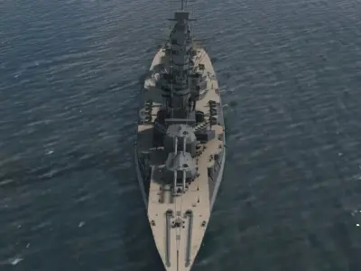 JAPANESE BATTLESHIP FUSO 3D MODEL 3D model