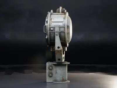 Navy Battleship Searchlight Low-poly 3D model