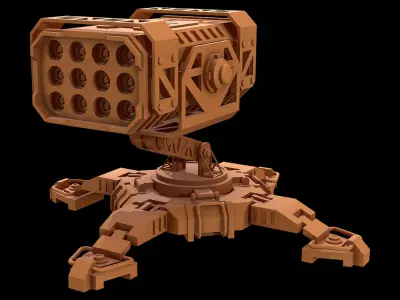 Missile Launcher 1 - Clay 3D model