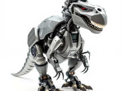 Futuristic Cybernetic Dinosaur Robot Model Pack Low-poly 3D model