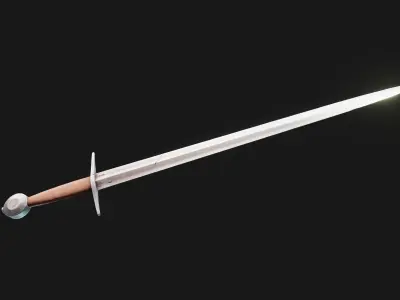 Rough arming sword Low-poly 3D model