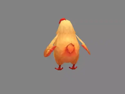 Cartoon hen Low-poly 3D model