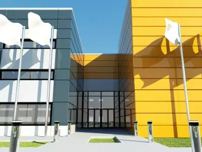 Warehouse Building Exterior 3D model