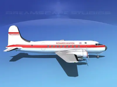 Douglas DC-4 Richards Aviation 3D model