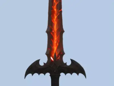 black lava sword  3D model