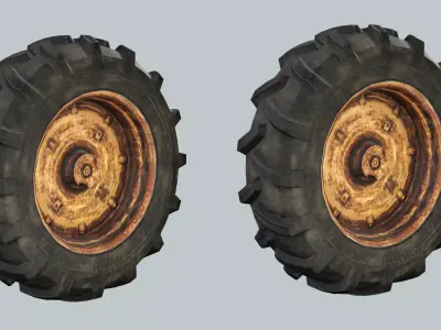 Truck Wheel BB Low-poly 3D Model Low-poly 3D model