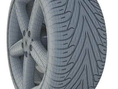 wheel Rim Tire 21 3D model
