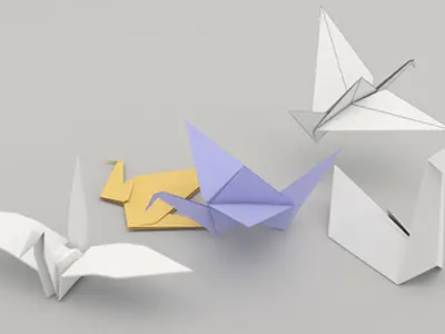 Origami Birds 3D model purchase