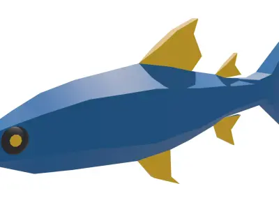 Low Poly Fish Model Free Game Ready Customizable Free low-poly 3D model