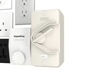 Electrical wall socket and switches Low-poly 3D model